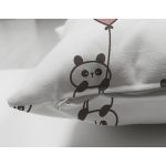 - panda09 - Realhomes Çift Taraflı Uçan Balonlu Panda Desenli Dijital Baskılı Özel Tasarım Modern Süet Yastık Kırlent Kılıfı Realhomes