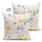 Çift Taraflı Rengarenk Çiçek Desenli Dijital Baskılı Özel Tasarım Modern Süet Yastık Kırlent Kılıfı Realhomes