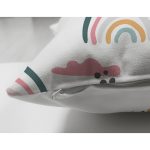 Çift Taraflı Gökkuşağı Kalp Ve Bulut Motifli Dijital Baskılı Özel Tasarım Modern Süet Yastık Kırlent Kılıfı Realhomes