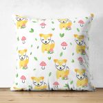 Çift Taraflı Uyuyan Köpek Desenli Dijital Baskılı Özel Tasarım Modern Süet Yastık Kırlent Kılıfı Realhomes