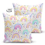 - Suet-K1296-Gorsel-1 - Realhomes Çift Taraflı Suluboya Gökkuşağı Temalı Dijital Baskılı Özel Tasarım Modern Süet Yastık Kırlent Kılıfı Realhomes