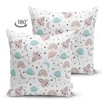 - Suet-K1297-Gorsel-1 - Realhomes Çift Taraflı Çocuk Odası Uzay Temalı Dijital Baskılı Özel Tasarım Modern Süet Yastık Kırlent Kılıfı Realhomes