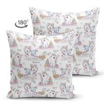 - Web - Realhomes Çift Taraflı Sevimli Unicorn Motifli Dijital Baskılı Özel Tasarım Modern Süet Yastık Kırlent Kılıfı Realhomes