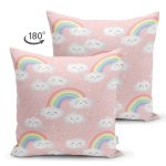 - Suet-K1303-Gorsel-1 - Realhomes Çift Taraflı Gökkuşağı Ve Bulut Motifli Dijital Baskılı Özel Tasarım Modern Süet Yastık Kırlent Kılıfı Realhomes