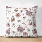 - Suet-K1308-Gorsel - Realhomes Çift Taraflı Çiçek Ve Koyun Motifli Dijital Baskılı Özel Tasarım Modern Süet Yastık Kırlent Kılıfı Realhomes