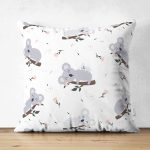 Çift Taraflı Sevimli Koala Desenli Dijital Baskılı Özel Tasarım Modern Süet Yastık Kırlent Kılıfı Realhomes