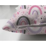 - Seamless childish pattern with trendy rainbows. Creative scandin - Realhomes Çift Taraflı Pembe Zeminde Gökkuşağı Desenli Dijital Baskılı Özel Tasarım Modern Süet Yastık Kırlent Kılıfı Realhomes