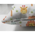 Çift Taraflı Beyaz Zeminde Orman Hayvanları Motifli Dijital Baskılı Özel Tasarım Modern Süet Yastık Kırlent Kılıfı Realhomes