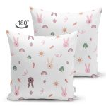 - Suet-K1330-Gorsel-1 - Realhomes Çift Taraflı Sevimli Tavşanlar Ve Havuç Desenli Dijital Baskılı Özel Tasarım Modern Süet Yastık Kırlent Kılıfı Realhomes