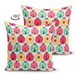 - Suet-K1332-Gorsel-1 - Realhomes Çift Taraflı Rengarenk Uğur Böcekleri Desenli Dijital Baskılı Özel Tasarım Modern Süet Yastık Kırlent Kılıfı Realhomes