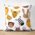 - Suet-K1335-Gorsel - Realhomes Çift Taraflı Çocuk Odası Sevimli Hayvanlar Desenli Dijital Baskılı Özel Tasarım Modern Süet Yastık Kırlent Kılıfı Realhomes