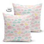 - Suet-K1343-Gorsel-1 - Realhomes Çift Taraflı Rengarenk Bulut Motifli Dijital Baskılı Özel Tasarım Modern Süet Yastık Kırlent Kılıfı Realhomes