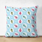 - dot ladybug - Realhomes Çift Taraflı Rengarenk Uğur Böcekleri Desenli Dijital Baskılı Özel Tasarım Modern Süet Yastık Kırlent Kılıfı Realhomes