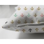 Çift Taraflı Denizci Temalı Çapa Desenli Dijital Baskılı Özel Tasarım Modern Süet Yastık Kırlent Kılıfı Realhomes