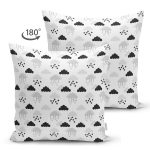 - ДЕТСКИЕ ПАТТЕРНЫ НАБОРЫ ИТОГ ИТОГ - Realhomes Çift Taraflı Siyah Beyaz Bulut Motifli Dijital Baskılı Özel Tasarım Modern Süet Yastık Kırlent Kılıfı Realhomes