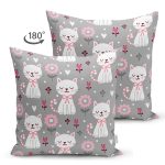 - Suet-K1372-Gorsel-1 - Realhomes Çift Taraflı Uyuyan Kedi Desenli Dijital Baskılı Özel Tasarım Modern Süet Yastık Kırlent Kılıfı Realhomes