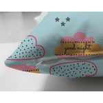 Çift Taraflı Mavi Zeminde Gökkuşağı Ve Bulut Desenli Dijital Baskılı Özel Tasarım Modern Süet Yastık Kırlent Kılıfı Realhomes