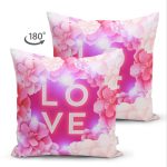 - Suet-K138-Gorsel-1 - Realhomes Çift Taraflı Love Yazılı Gül Desenli Dijital Baskılı Dekoratif Modern Süet Yastık Kırlent Kılıfı Realhomes