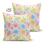 - Suet-K1387-Gorsel-1 - Realhomes Çift Taraflı Rengarenk Sevimli Fil Desenli Dijital Baskılı Özel Tasarım Modern Süet Yastık Kırlent Kılıfı Realhomes