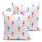 - Suet-K1391-Gorsel-1 - Realhomes Çift Taraflı Rengarenk Denizatı Temalı Dijital Baskılı Özel Tasarım Modern Süet Yastık Kırlent Kılıfı Realhomes