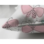 - Print - Realhomes Çift Taraflı Pembe Mavi Kelebek Desenli Dijital Baskılı Özel Tasarım Modern Süet Yastık Kırlent Kılıfı Realhomes