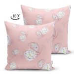 - Suet-K1397-Gorsel-1 - Realhomes Çift Taraflı Pembe Zeminli Sevimli Kelebek Motifli Dijital Baskılı Özel Tasarım Modern Süet Yastık Kırlent Kılıfı Realhomes