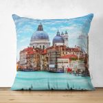 - Suet-K140-Gorsel - Realhomes Çift Taraflı Mavi Gökyüzü Deniz Desenli Dijital Baskılı Dekoratif Modern Süet Yastık Kırlent Kılıfı Realhomes