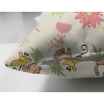 Çift Taraflı Orman Temalı Maymun Ve Zürafa Desenli Dijital Baskılı Özel Tasarım Modern Süet Yastık Kırlent Kılıfı Realhomes