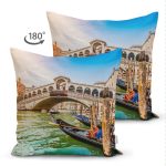 - Suet-K142-Gorsel-1 - Realhomes Çift Taraflı Köprü Ve Kayıkçı Desenli Dijital Baskılı Dekoratif Modern Süet Yastık Kırlent Kılıfı Realhomes