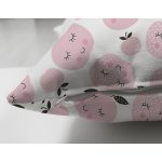 - Print - Realhomes Çift Taraflı Pembe Gülümseyen Elmalar Motifli Dijital Baskılı Özel Tasarım Modern Süet Yastık Kırlent Kılıfı Realhomes