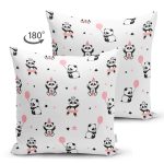 - Suet-K1424-Gorsel-1 - Realhomes Çift Taraflı Sevimli Panda Desenli Dijital Baskılı Özel Tasarım Modern Süet Yastık Kırlent Kılıfı Realhomes