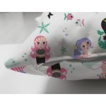 - Seamless background with cute mermaids - Realhomes Çift Taraflı Deniz Kızı Motifli Dijital Baskılı Özel Tasarım Modern Süet Yastık Kırlent Kılıfı Realhomes