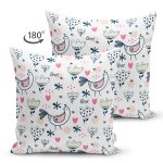 - Print - Realhomes Çift Taraflı Sevimli Tavuk Desenli Dijital Baskılı Özel Tasarım Modern Süet Yastık Kırlent Kılıfı Realhomes