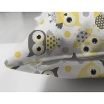 - Cute animal seamless pattern with cartoon owls in yellow and gre - Realhomes Çift Taraflı Baykuş Desenli Çocuk Odası Temalı Dijital Baskılı Özel Tasarım Modern Süet Yastık Kırlent Kılıfı Realhomes