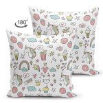 - Suet-K1436-Gorsel-1 - Realhomes Çift Taraflı Donut Dondurma Ve Unicorn Desenli Dijital Baskılı Özel Tasarım Modern Süet Yastık Kırlent Kılıfı Realhomes