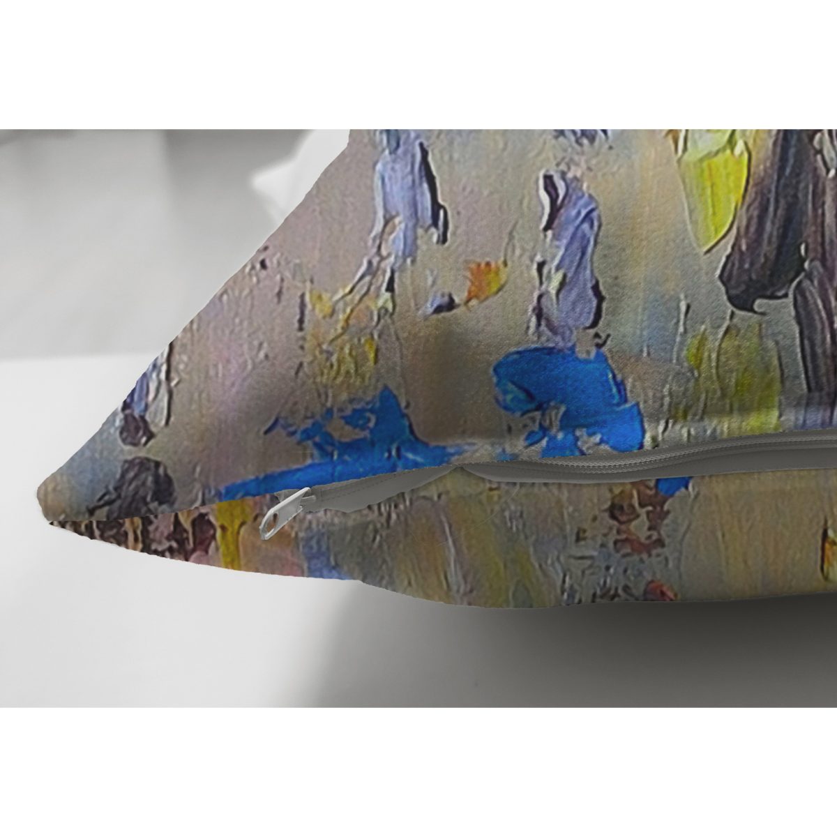 Çift Taraflı Paris'te Yağmur Yağlı Boya Desenli Dijital Baskılı Dekoratif Modern Süet Yastık Kırlent Kılıfı Realhomes