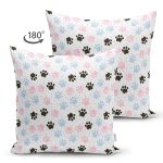 - Основные RGB - Realhomes Çift Taraflı Pembe Mavi Pati Desenli Dijital Baskılı Özel Tasarım Modern Süet Yastık Kırlent Kılıfı Realhomes