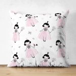 - seamless pattern - Realhomes Çift Taraflı Peri Prenses Motifli Dijital Baskılı Özel Tasarım Modern Süet Yastık Kırlent Kılıfı Realhomes