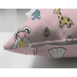 - Print - Realhomes Çift Taraflı Pembe Zeminde Bebek Oyuncakları Dijital Baskılı Özel Tasarım Modern Süet Yastık Kırlent Kılıfı Realhomes