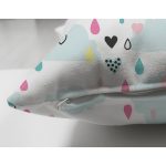 - Print - Realhomes Çift Taraflı Mavi Pembe Yağmur Bulutları Desenli Dijital Baskılı Özel Tasarım Modern Süet Yastık Kırlent Kılıfı Realhomes