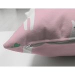 - Suet-K1453-Gorsel-2 - Realhomes Çift Taraflı Pembe Zeminde Lama Desenli Dijital Baskılı Özel Tasarım Modern Süet Yastık Kırlent Kılıfı Realhomes