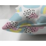 - Print - Realhomes Çift Taraflı Bulutlar Ve Gökkuşağı Motifli Dijital Baskılı Özel Tasarım Modern Süet Yastık Kırlent Kılıfı Realhomes