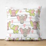 - Suet-K1460-Gorsel - Realhomes Çift Taraflı Sevimli Fil Motifli Dijital Baskılı Özel Tasarım Modern Süet Yastık Kırlent Kılıfı Realhomes