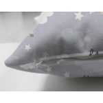 - Print - Realhomes Çift Taraflı Puanlı Gri Zeminde Koyun Desenli Dijital Baskılı Özel Tasarım Modern Süet Yastık Kırlent Kılıfı Realhomes