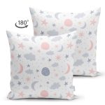 - Suet-K1464-Gorsel-1 - Realhomes Çift Taraflı Gökyüzü Temalı Yıldız Ay Ve Bulut Desenli Dijital Baskılı Özel Tasarım Modern Süet Yastık Kırlent Kılıfı Realhomes