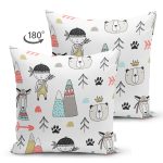 - My Working Document - Realhomes Çift Taraflı Vahşi Orman Temalı Dijital Baskılı Özel Tasarım Modern Süet Yastık Kırlent Kılıfı Realhomes