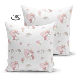 - Cute little unicorn seamless pattern - Realhomes Çift Taraflı Kalp Ve Unicorn Temalı Dijital Baskılı Özel Tasarım Modern Süet Yastık Kırlent Kılıfı Realhomes