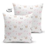 - cartoon_bunny18 - Realhomes Çift Taraflı Kalp Ayıcık Ve Panda Desenli Dijital Baskılı Özel Tasarım Modern Süet Yastık Kırlent Kılıfı Realhomes