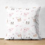 - cartoon_bunny18 - Realhomes Çift Taraflı Kalp Ayıcık Ve Panda Desenli Dijital Baskılı Özel Tasarım Modern Süet Yastık Kırlent Kılıfı Realhomes