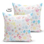 - Suet-K1487-Gorsel-1 - Realhomes Çift Taraflı Kelebek Ve Kuş Desenli Dijital Baskılı Özel Tasarım Modern Süet Yastık Kırlent Kılıfı Realhomes